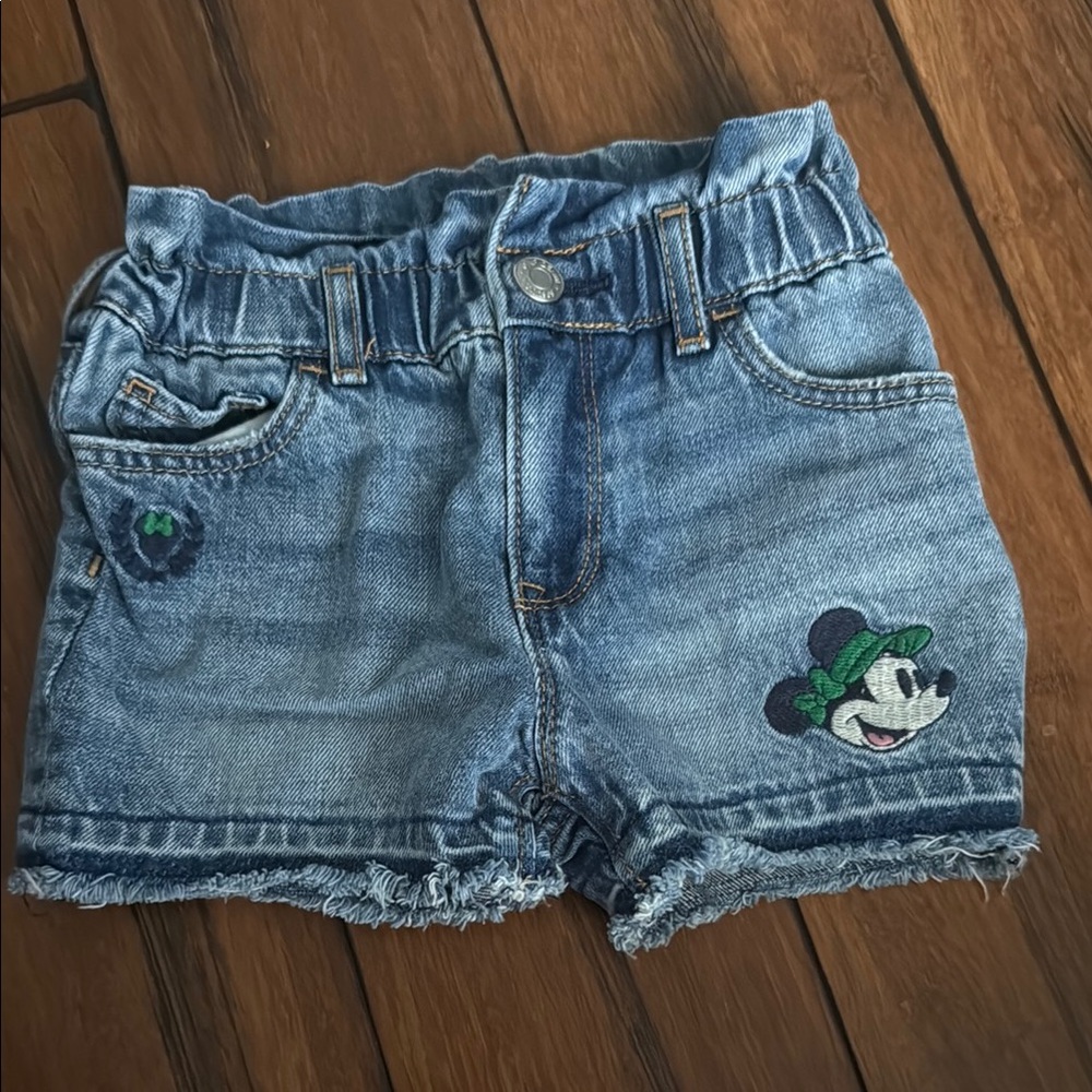 Disney Blue Mickey Mouse Shorts Elastic Waist